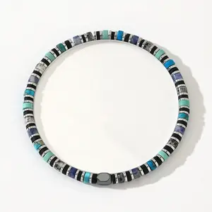 Bohemian-Style Men's Jewelry: Cylindrical Semi-Precious Stone Accessories—Fashionable, Vintage, and Versatile