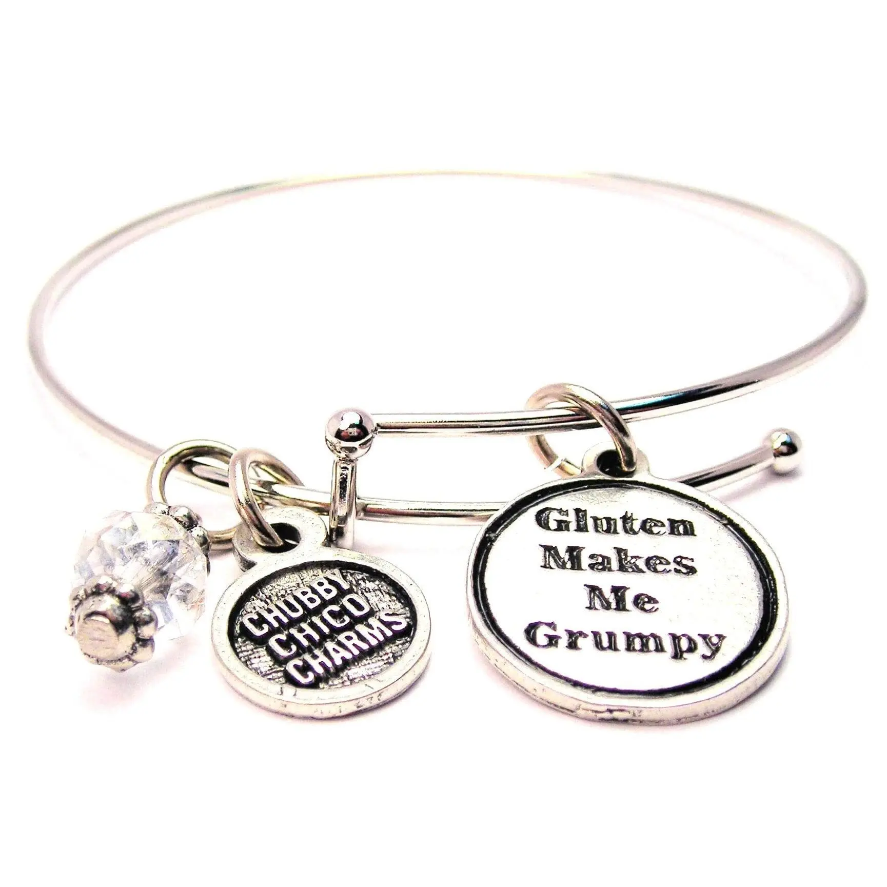 Gluten Makes Me Grumpy Expandable Bangle Bracelet