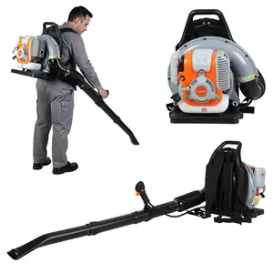 Explorinox 76.5cc 4-Stroke Backpack Gas Leaf Blower, Low Noise Quick Start Gas Powered Snow Leaf Blower, 76.5cc 4-Stroke High-Velocity Leaf Blower for Yard Garden
