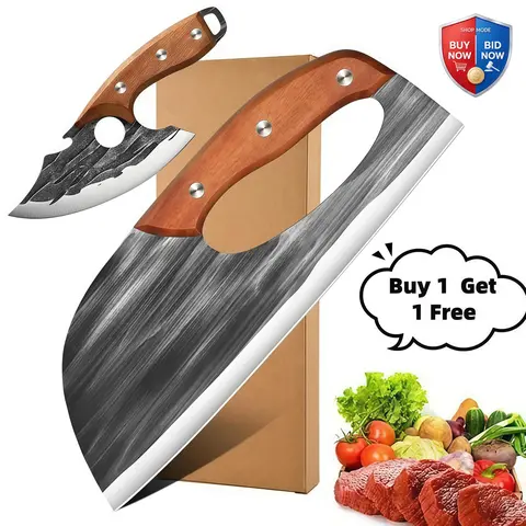 [Buy 1  Get 1 Free] For Only Today 2pcs kitchen knives, super sharp kitchen knives, meat cutters, kitchen knives and slicing knives Combination knife Block household knife chef  knifes meat cleaver knife kitchen  knives Kitchenware Meatcleaverset Cooking