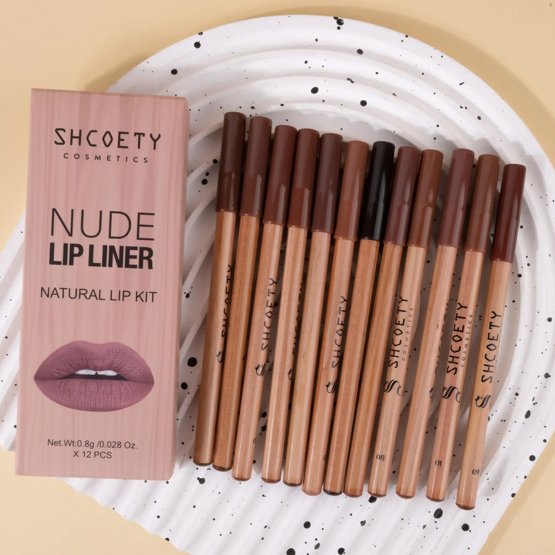 12-Piece Nude Lip Liner Set by SHCOETY – Smooth, Creamy Formula in Trendy Neutral Shades​