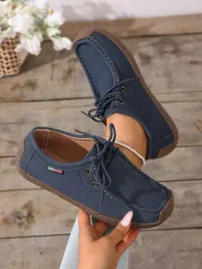 Women's Spring 2026 Suede Flat Shoes, Comfortable Student Loafers, Casual Fashion Footwear for Ladies & Girls, Walking Shoes