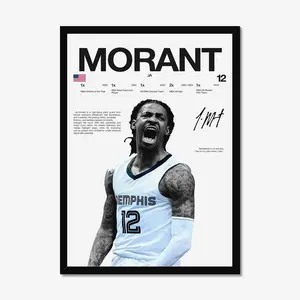 Ja Morant Hardline Series Poster - Memphis Basketball Era Wall Art - High-Energy Graphic Decor - Gift for Him [UNFRAMED]