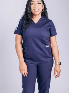 Zenith Scrubs Women's V-Neck 3-pocket Scrub Top Fabric Womenswear