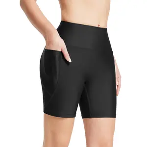 baleaf Women's 6" High Waisted Swim Board Shorts UPF 50+ Tummy Control & Side Pockets - Modest Beachwear Perfect for Surfing & Aqua Aerobics Swimwear Water Sports