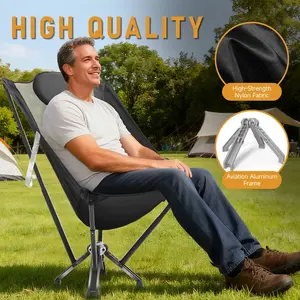 US Stock Ultralight Camping Chair  High Back Compact & Portable Folding Chair Ideal for Backpacking, Fishing and Hiking