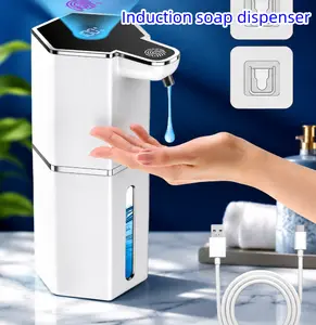 Touchless Automatic Liquid Soap Dispenser - 6 Adjustable Levels, USB Rechargeable, 12.8 oz/380 ml, Wall-Mounted, for Bathrooms & Kitchen Utensil Areas
