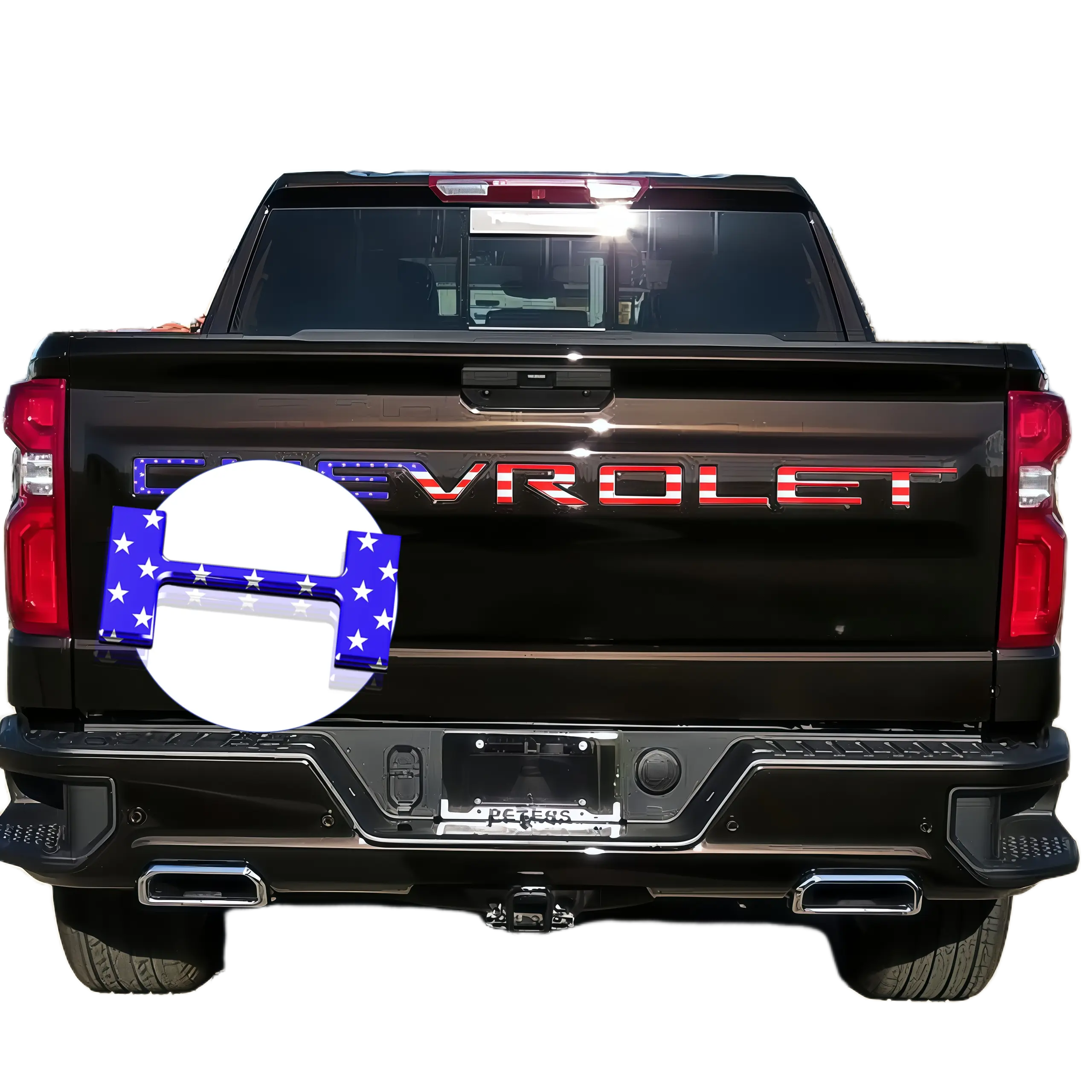 3D Tailgate Letters Insert for 2019-2025 Chevy Silverado, ABS Engineering Plastics Badges with 3M Strong Adhesive, Weatherproof Anti-Fade Coating, Factory-Look US Pride Car Truck Decal Accessory, Us Pride / Nation Pride