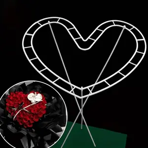 Heart-Shaped Flower Bouquet Stand, Plastic Spiral Decorative Lightweight Floral Holder, Handmade for Camellia and Other Flowers, Ideal Gift for Valentine's Day