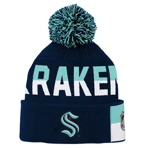 Seattle Kraken Outerstuff Face Off Jacquard Youth Knit Pom Beanie