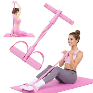 Resistance Bands with Handles 6 Tube Multifunction TensionRope, Sit-Up Exercise Equipment with Foot Pedals andHandles, Pedal Resistance Band for Abdomen, Waist, Arm,Leg
