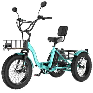 Electric Tricycle for Adults, 20" x 4" Fat Tire Electric Trike, 48V 500W Motorized 3 Wheels 7 Speed Ebike with Removable Battery & Large Basket