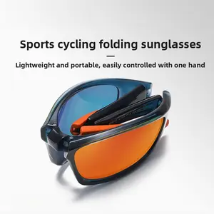 New sports folding sunglasses, ultra-light TR, colorful, windproof, portable, polarized cycling sunglasses