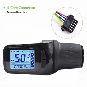 S886 Sm5pin Half Handle Electric Bike Controller, Waterproof Color Display, Compatible Only with Uart 2 Protocol, Durable Design