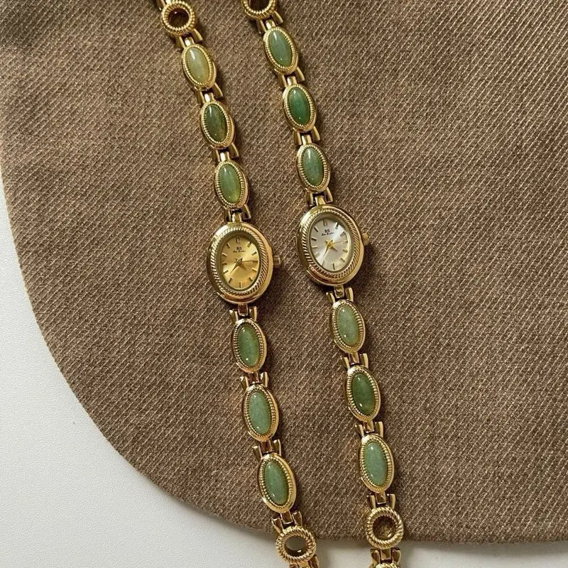 Vintage-Inspired Gemstone Bracelet Watch
