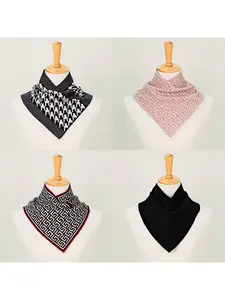 Autumn and winter new knitted scarf set, Korean-style fashionable false collar, unisex versatile warm neck-protecting triangle scarf
