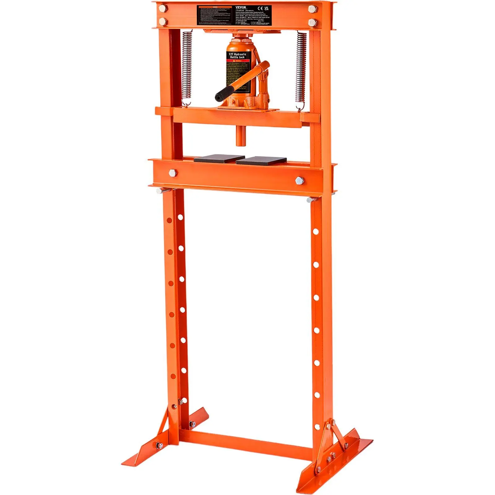 Spring new arrivals Hydraulic Shop Press, 12 Ton H-Frame Hydraulic Garage/Shop Floor Press, Adjustable Shop Press with Press Plates, Heavy Duty Hydraulic Press for Garage, Shop, Workshop