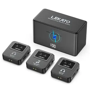 LEKATO Wireless in-Ear Monitor MS-20 Charging with Box Transmitter  Receivers 30H Battery Life for Studio Live Singer Band