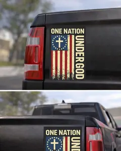 One Nation Under God American Flag Car Magnet — Patriotic Christian Vehicle Decal
