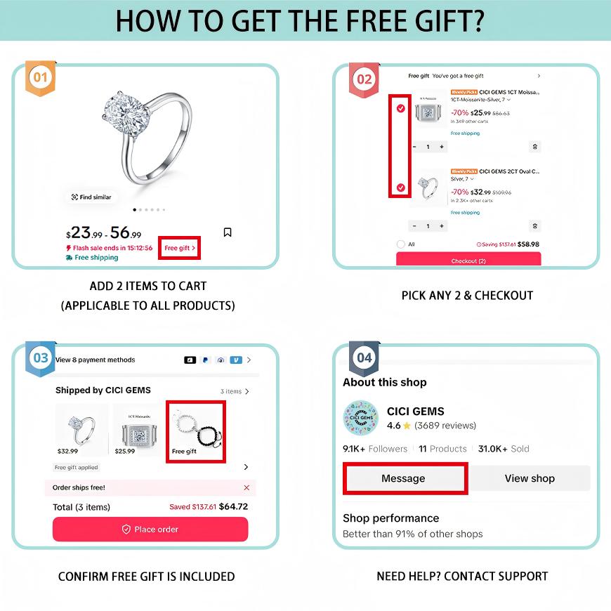 CICI GEMS Oval Cut Moissanite Halo Ring for Women 2CT D VVS1 Stackable 18K Gold Plated Lab-Created Hypoallergenic Wedding Engagement Anniversary Gift Fine Jewelry R02