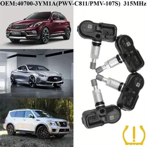 1Pcs/4Pcs OEM#40700-3YM1A(PWV-C811/PMV-107S) #315MHz TPMS/Tire Pressure Sensors For #NISSAN:370Z/ELGRAND/CUBE/LEAF/PATROL/JUKE/MAXIMA/QUEST #INFINITI:FX/EX/G/M-Series/Q25/Q40/Q60/Q70/QX50/QX56/QX70/QX80 Tire Pressure Monitoring System