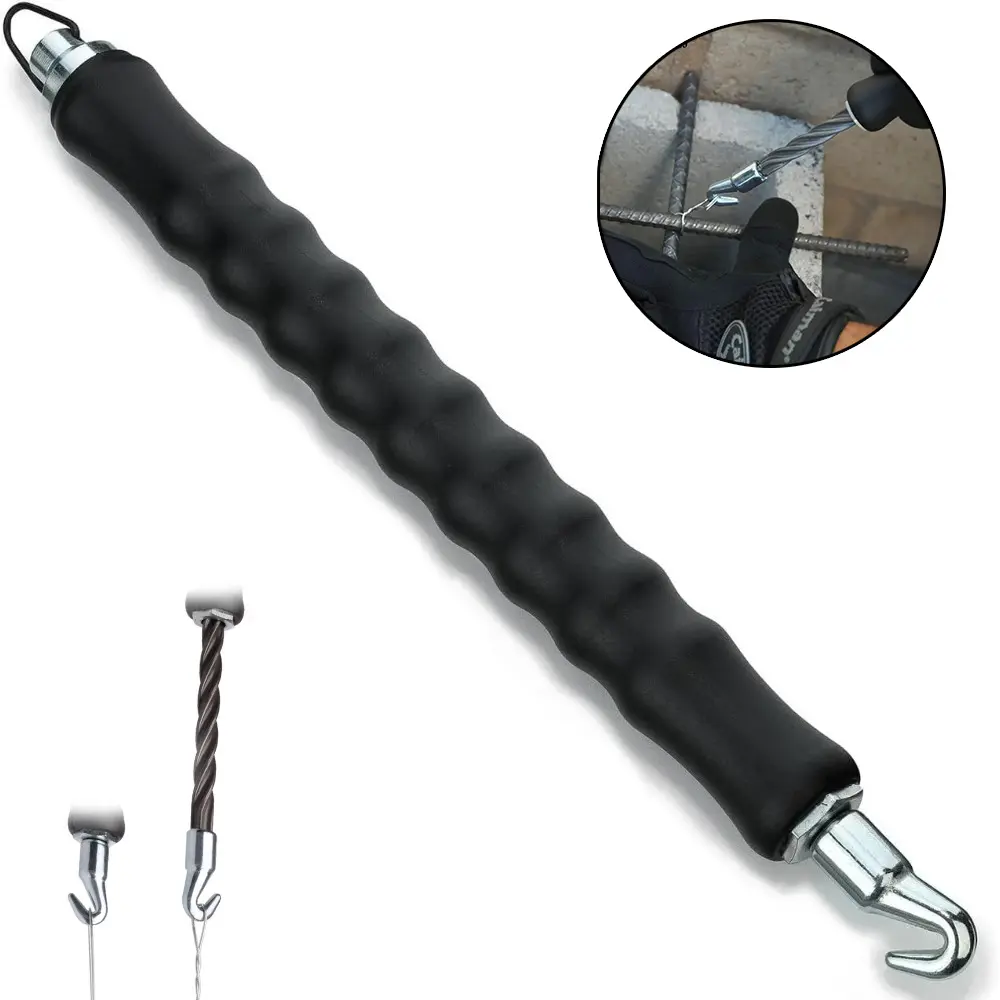 Heavy-Duty Auto-Twist Rebar Wire Twister Tool, Steel-Rubber Non-Slip Ergonomic Upgrade Grip, Time-Saving Hand Fatigue Reducing Tool for Construction, Concrete Work
