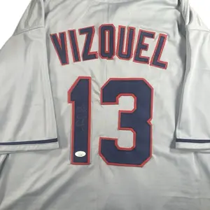 OMAR VIZQUEL SIGNED AUTO CLEVELAND INDIANS CUSTOM JERSEY w/ JSA Cert