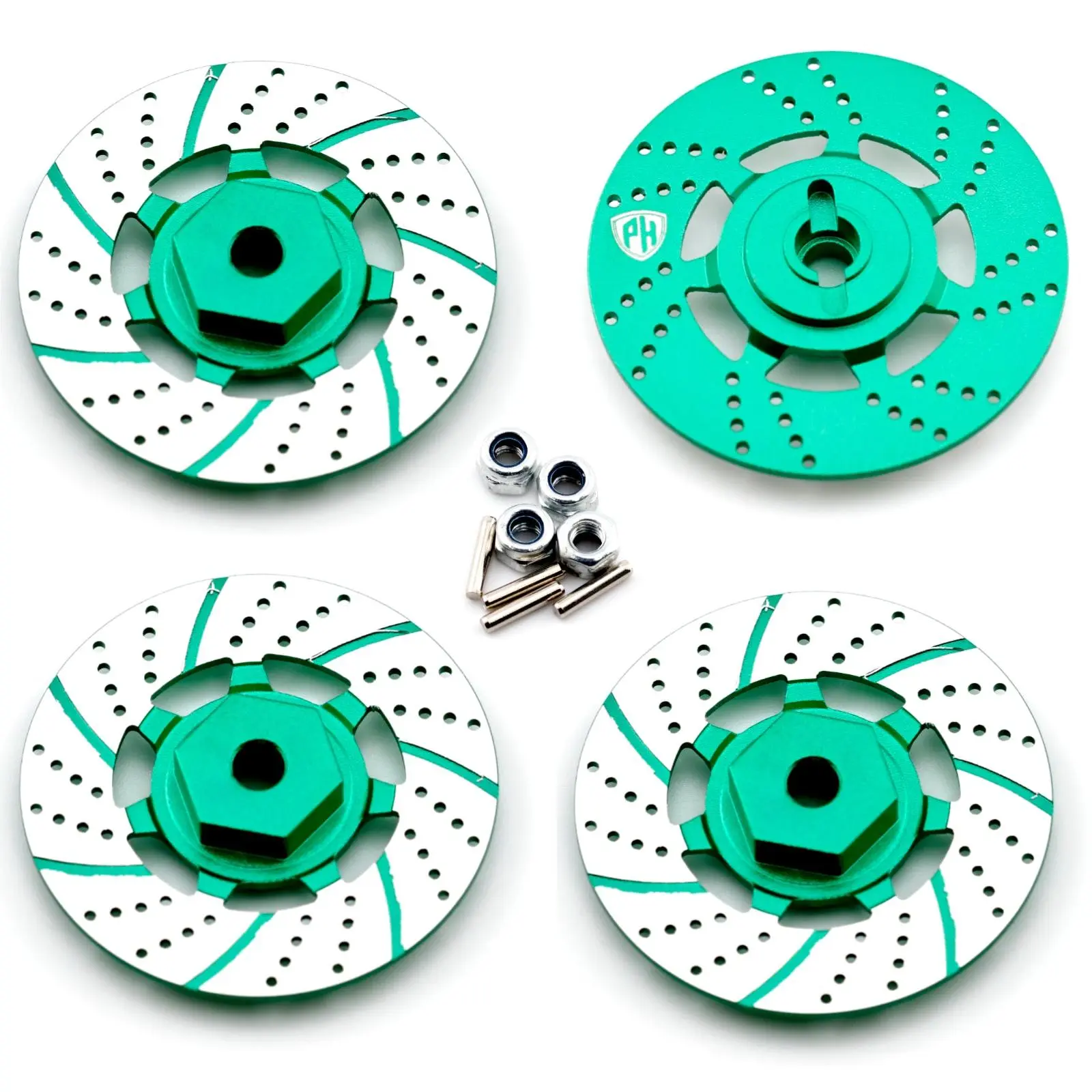 Powerhobby Aluminum Brake Disc Wheel Hubs Green MST RMX 2.5