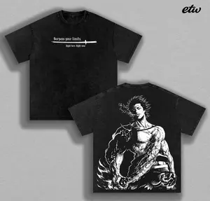 Yami Sukehiro Black Clover Washed T-Shirt, Black Clover Anime Tee, Dark Magic Captain Graphic Shirt, Vintage Acid Wash Oversized Tee, Japanese Manga Streetwear, Unisex Anime Fan Gift, Grunge Cotton T-Shirt, Dark Fantasy Power Theme