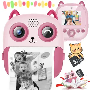 1080P High-definition Children's Instant Printing Selfie Camera with Game, Video Recording and Other Functions, Suitable for Boys and Girls Aged 3-12, A Portable Ink Free Toy Camera, and An Ideal Holiday Birthday Gift for Creative Games, Digital Cameras