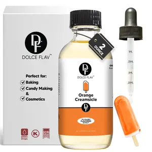 Dolce Flav Oil-Soluble Orange Creamsicle Flavoring Extract 2oz - Natural & Artificial Flavors for Baking Candy Making Cosmetics