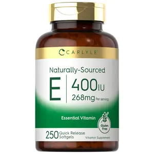 Carlyle Vitamin E 400 IU Softgels | 250 Count | Naturally Sourced | Non-GMO and Gluten Free