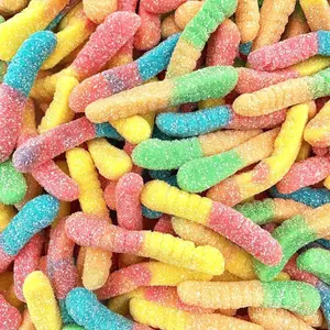Sour Gummy Worms | 1 Pound Bag of Neon Gummy Worms Candy | Classic Sanded Gummies for Parties, Goodie Bags, Snacking & Candy Buffets | Assorted Fruit Flavors