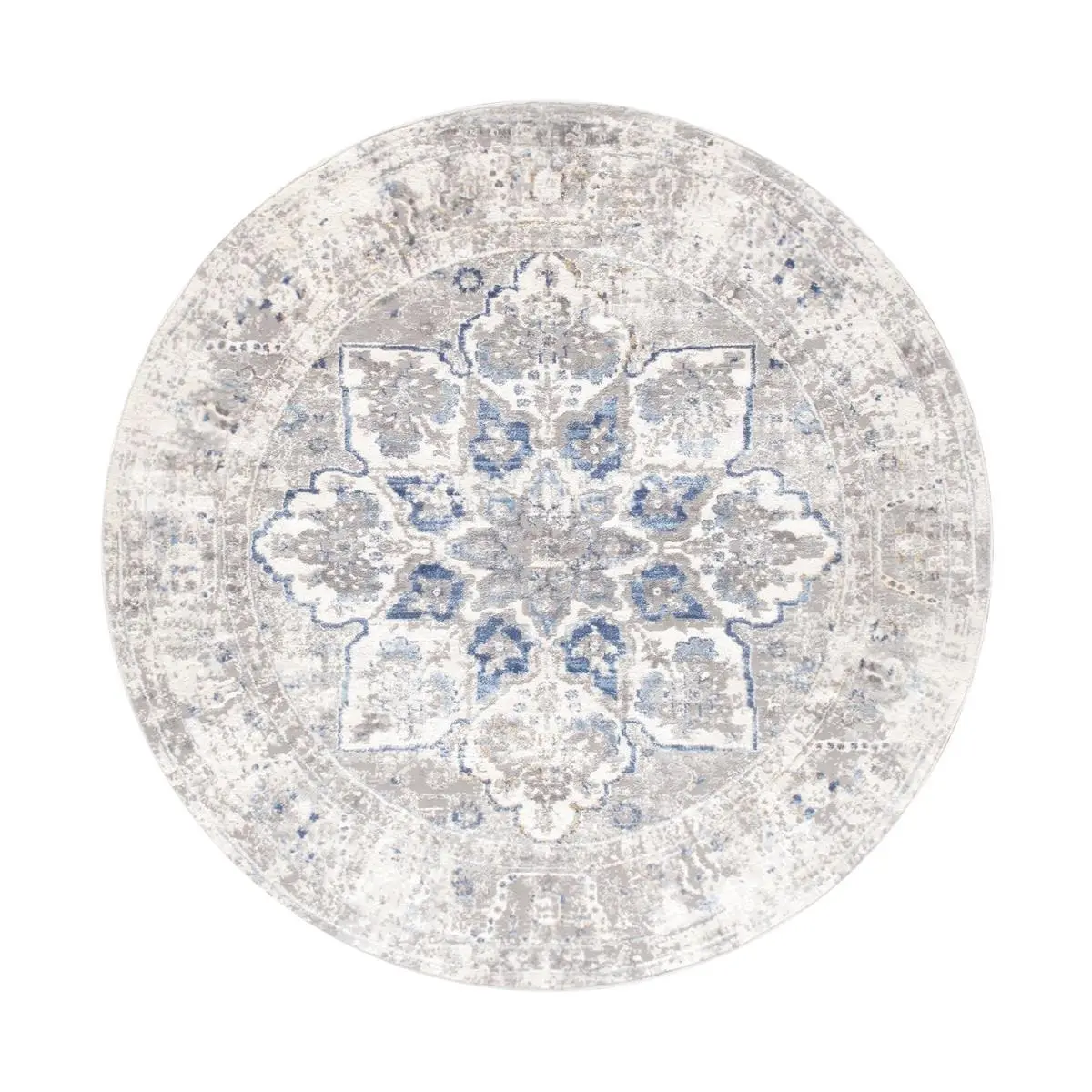 Pasargad Home PD-167B 6Xround 6 x 6 ft. Efes Design Power Loom Round Area Rug, Light Grey