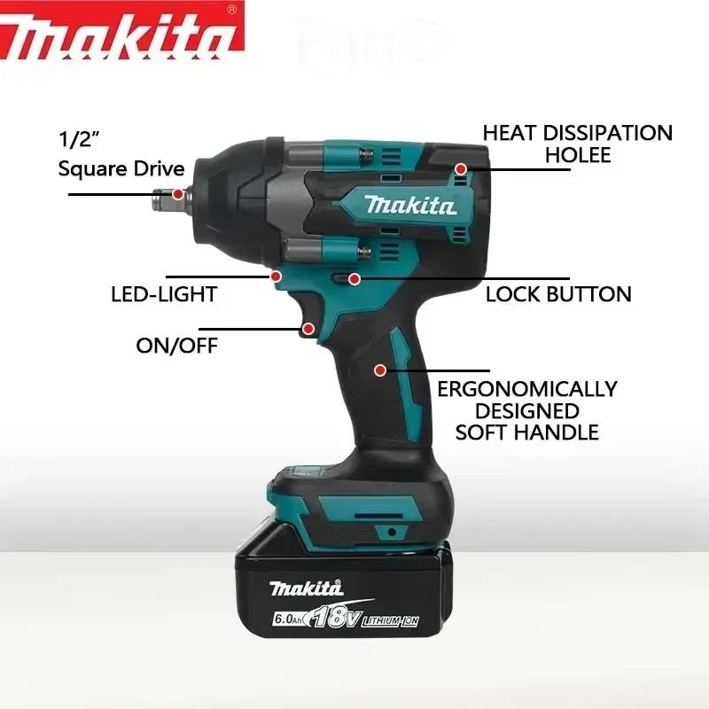 Makita DTD173 18V Brushless Impact Driver Power Tool Kit With Multi Adjustable Working Modes, Built For Cabinet Installation, Deck Framing And Interior Woodworking Assembly For Professional Renovation Carpenters, With Battery And Charger wrench
