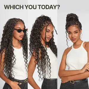 【LIVE】Frodio Veralux™ Fiber Full Lace Boho Curl & Water Wave Synthetic Box Braid Wig