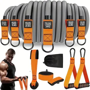 Heavy Duty Latex Resistance Training Equipment, Adjustable Resistance, Weight Loading Capacity 225 lbs, Suitable for Deltoid Push, Face Pull, Bicep Curl and Training Arms, Back, Abs and Shoulders Toning - Home and Gym Workouts