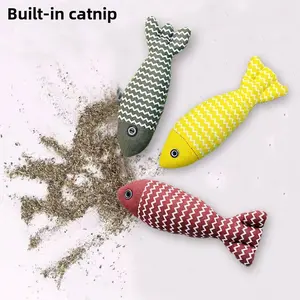 cat  nippillow 1 Pack Catnip Fish Toy Interactive Crinkle Kicker Toy for Indoor Cats Soft and Durable for All Breeds Style Sent at Random