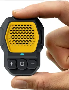 Portable  Speaker,  Wearable  Speakers,  Jobsite Speaker Up to 14 Hours Playtime, Clip Speaker Built-in Mic for Hands-Free Music/Calls, for Outdoors (Yellow)