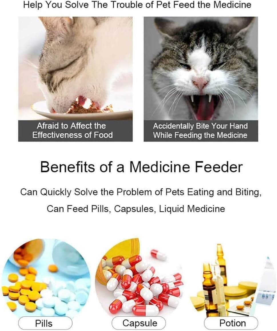 Cat Pill Shooter Pet Piller Gun Dog Pill Shooter Cat Tablet Soft Tip Syringe Pet Medical Feeding Dispenser Tool for Small Animal Pusher Feeder Set Cat Pill Shooter Pet Piller Gun Dog Pill Shooter Cat Tablet Soft Tip Syringe Pet Medical Feeding Dispenser Tool for Small Animal Pusher Feeder Set