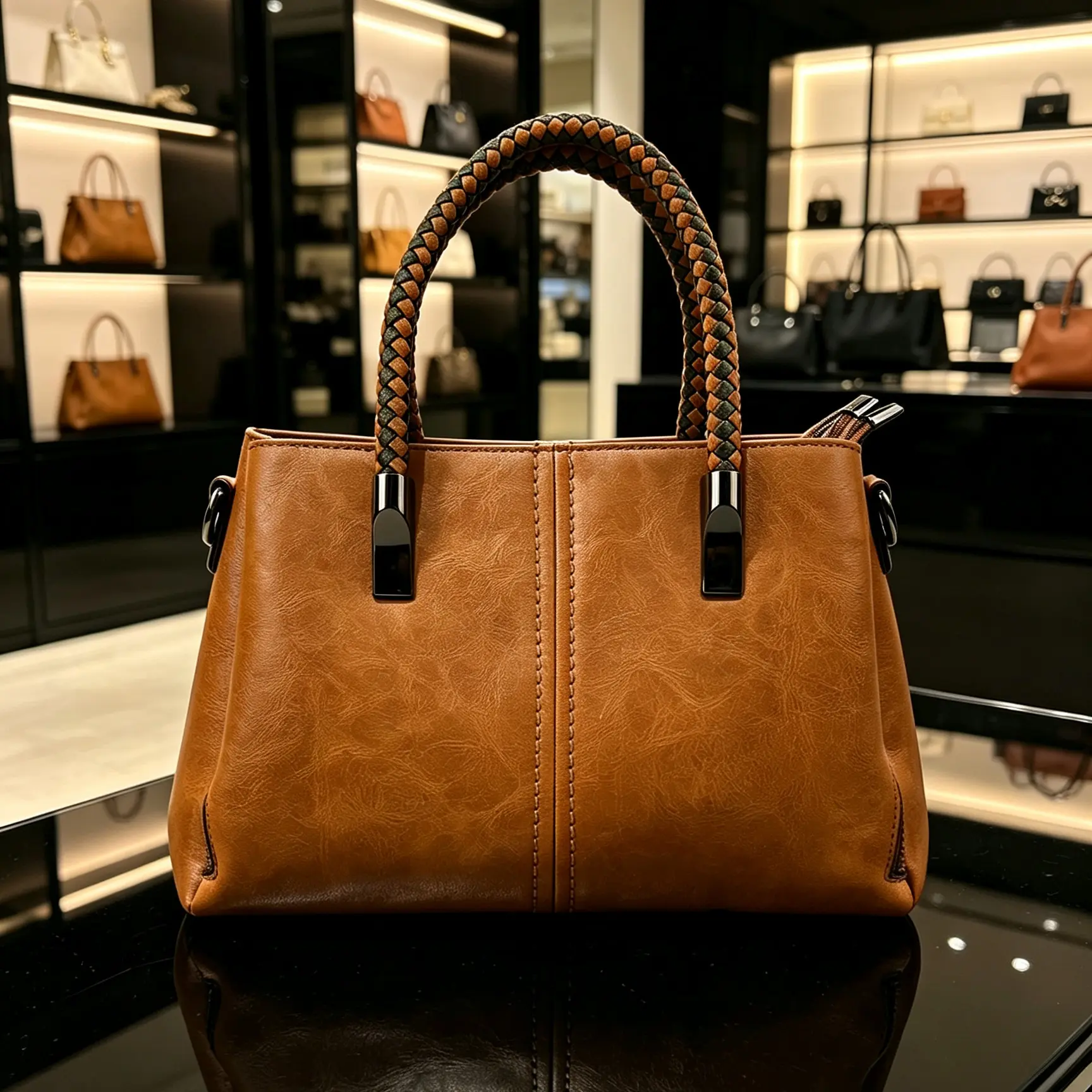 Women's Retro Genuine Leather Boston Handbag - Plain High-Capacity Pillow-Shape Satchel with Adjustable Strap, Double Handle, Multi-Compartment, Zip Closure, Durable Commuter Crossbody Bag for Daily Casual Use