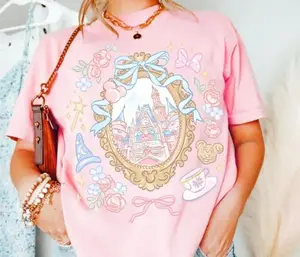 Gildan Shirt Coquette Bow Castle , M@gic Kingd.0m Girly Tee for Girl Trip, World Birthday, Fantasia Tees, Shirt for her