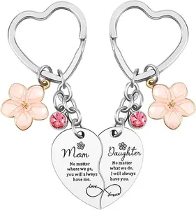 Mom Daughter Son Gifts,Christmas Gifts for Mom from Daughter Son,Heart Matching Keychain for Birthday Mothers Day