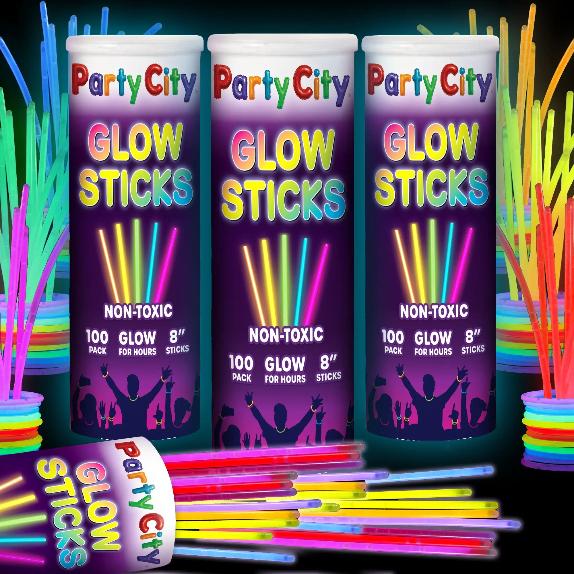 Party City 8" Bendable Glow Sticks Bulk Party Pack - 300pk Party City 8" Bendable Glow Sticks Bulk Party Pack - 300pk