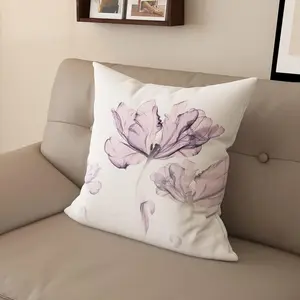 Modern Minimalist Floral Pillow Cover, Fresh Artistic Decor, 18x18 Inches, Living Room, Bedroom, Office, Home Atmosphere