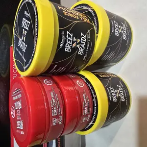 ウエイトトレーニング GEL-BREEZE BREEZ N BRAIDZ Yellow Jar 500ml Braiding Gel - Full Force Maximum