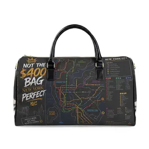 NYC Lines Faux Leather Bag (Double-sided)
