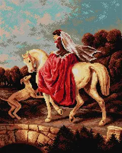 Needlepoint canvas for halfstitch without yarn after Alfred de Dreux - Amazon 2135M