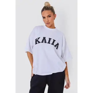 Kaiia Oversized T-shirt in White & Black