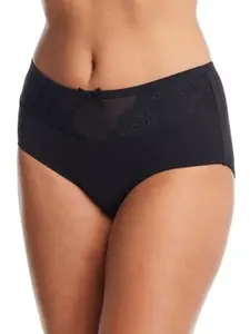 44728 QT Intimates Modern Panty with Lace Insert